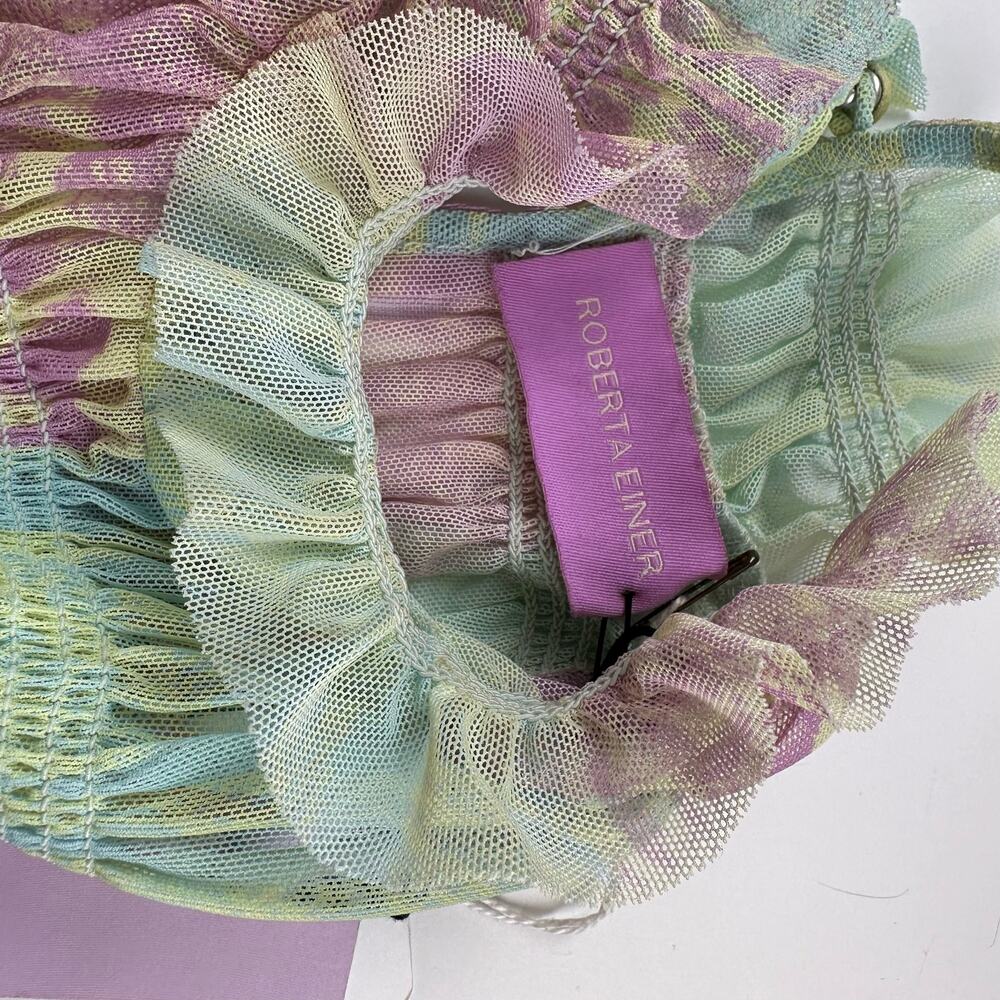 Roberta Einer Rainbow Bodycon Midi Dress Pastel Sheer Medium Large 10 - Picture 10 of 16